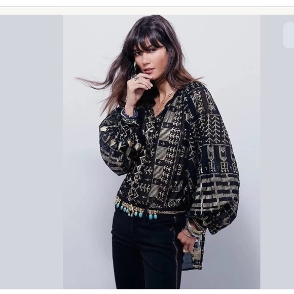 Free People Tops - Free People Oversized Palacio Blouse Sz XS